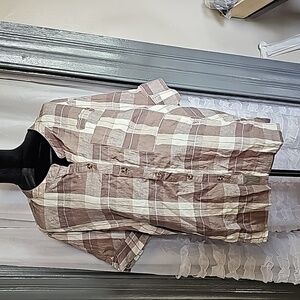 Free People oversized button down shirt plaid